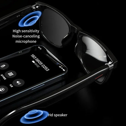 Hiwego Camera Smart Music Sunglasses – Wireless Bluetooth Headset with HIFI Sound, Earphones, Hands-Free Call & Driving Glasses