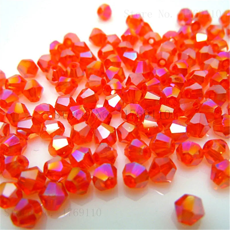 Isywaka 3–8mm Austria Crystal Bicone Glass Beads – Colorful Faceted Loose Spacer Beads for DIY Jewelry Making, Bracelet & Charm Craft Supplies