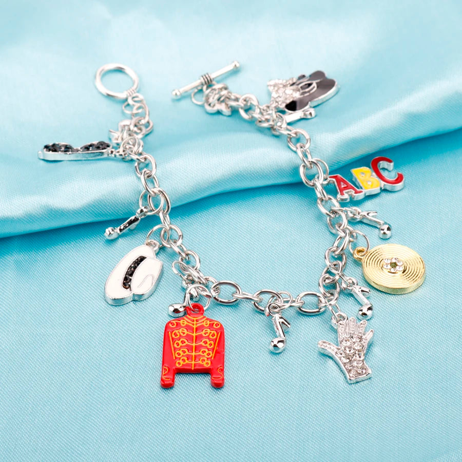 Michael Jackson Music Charm Bracelet - Infinity Style Singer Fan Jewelry and Gift for Music Lovers