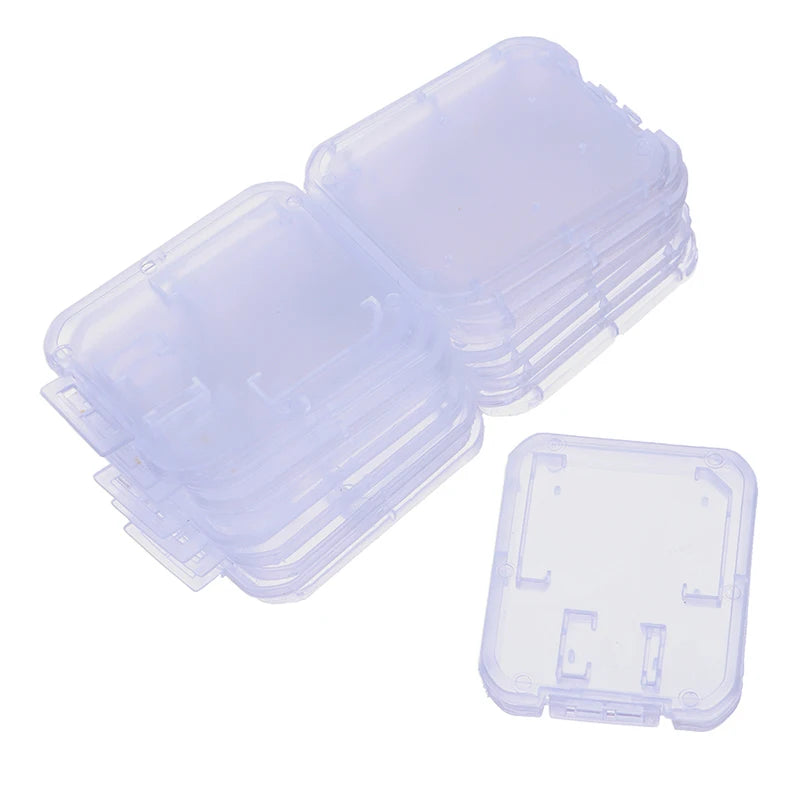 10-Pack Clear Plastic Memory Card Cases – Transparent Micro SD & TF Card Storage Box Holder