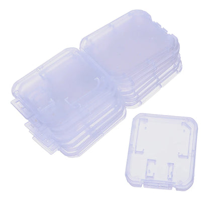10-Pack Clear Plastic Memory Card Cases – Transparent Micro SD & TF Card Storage Box Holder