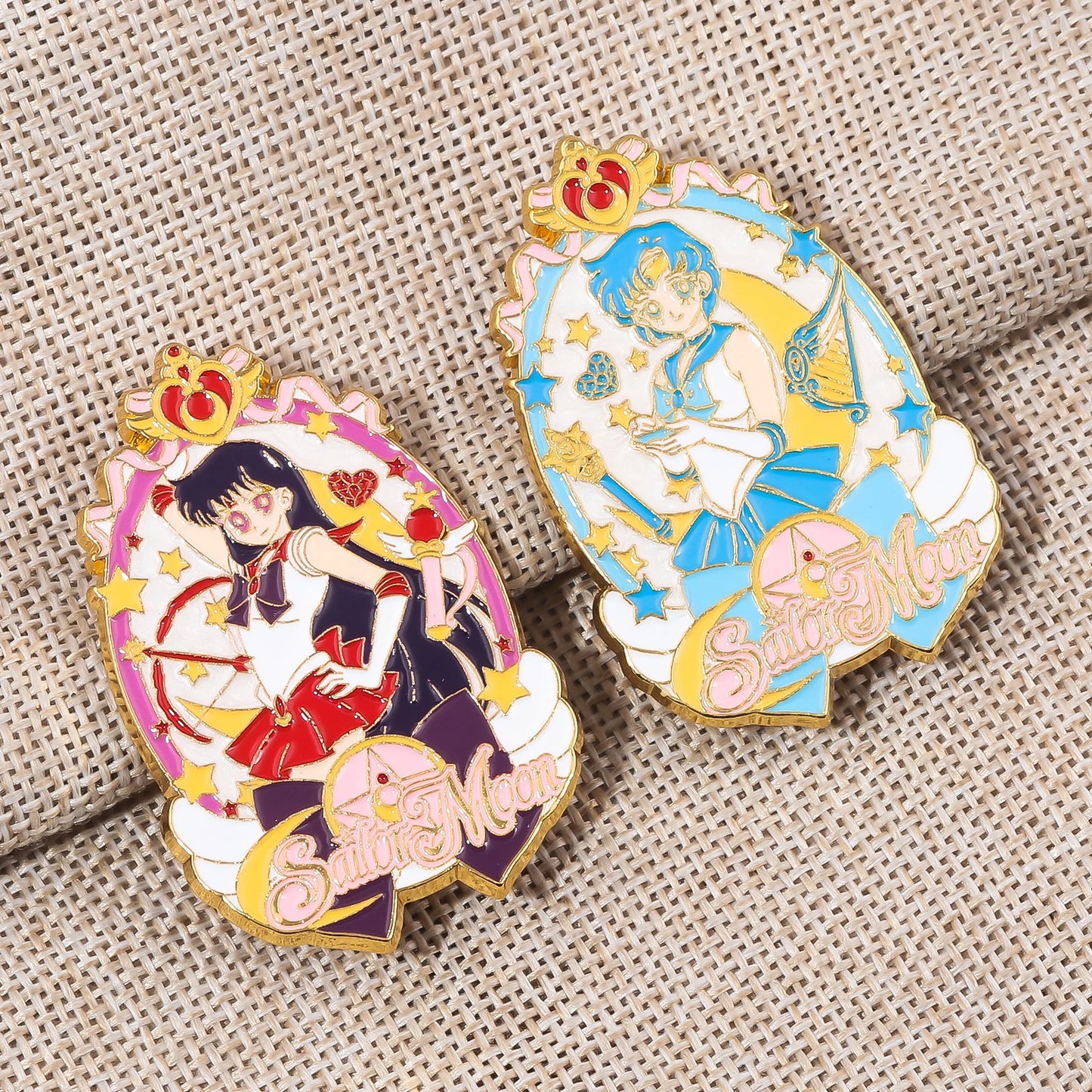 Sailor Girl Cartoon Brooch – Cute Moon & Stars Enamel Pin for Bags, Clothes & Jewelry