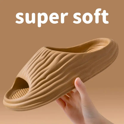 Women's Super Soft Eva Thick Platform Slides: Minimalist & Comfortable Indoor Bathroom Non-Slip Slippers