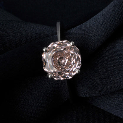 Potiy 2ct Octagon Rose Cut Morganite Pink CZ Solitaire Ring – 925 Sterling Silver Women’s Jewelry Gift with Certificate
