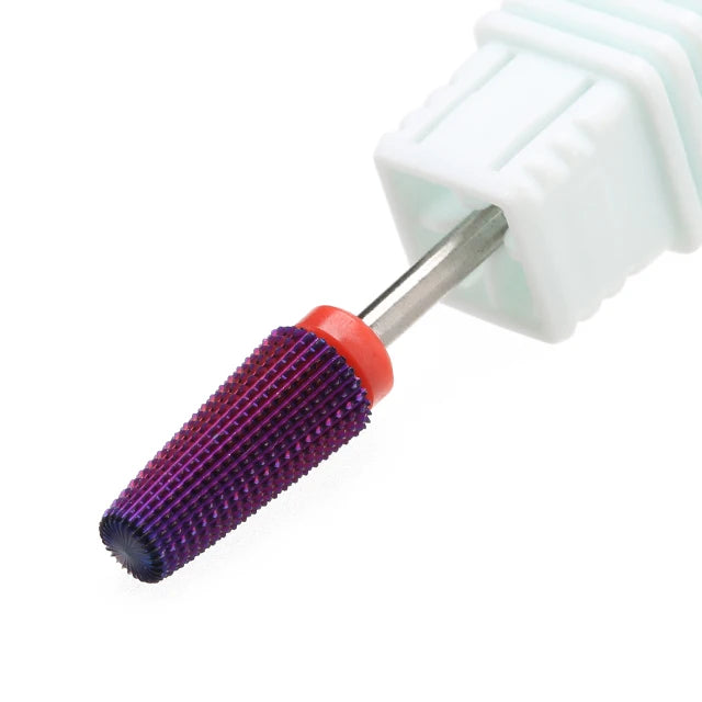 Purple 5-in-1 Tapered Carbide Nail Drill Bits - Milling Cutter for Manicure, Gel & Acrylic Removal, Nail Accessories Tool
