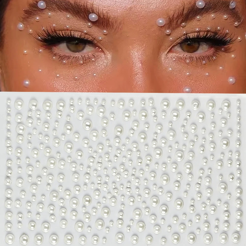 3D Holographic Teardrop Rhinestone Stickers - Self-Adhesive Crystal Diamond Face, Eye & Hair Decoration Tattoos