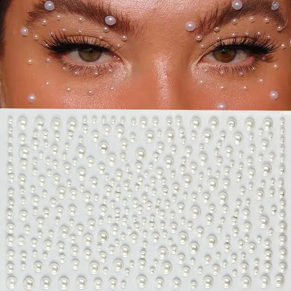 3D Holographic Teardrop Rhinestone Stickers - Self-Adhesive Crystal Diamond Face, Eye & Hair Decoration Tattoos