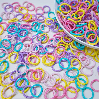 [100 Pack] Baby Rubber Bands - High Elastic, Seamless Thumb Rings for Toddlers, Gentle on Hair Scrunchies Set