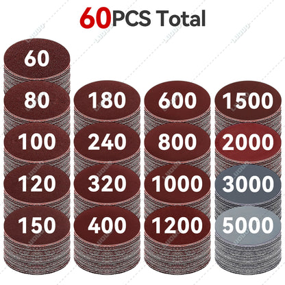 Car Detailing Headlight Restoration Sandpaper Discs – Hook & Loop Round Sanding Sheets for Metal & Wood Polishing Tools