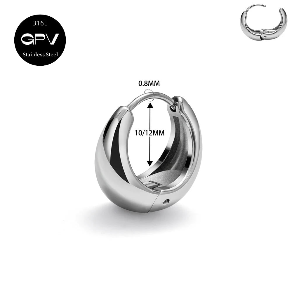 2PCS 316L Stainless Steel Earrings – Niche Design Perforated Luxury Jewelry for Women