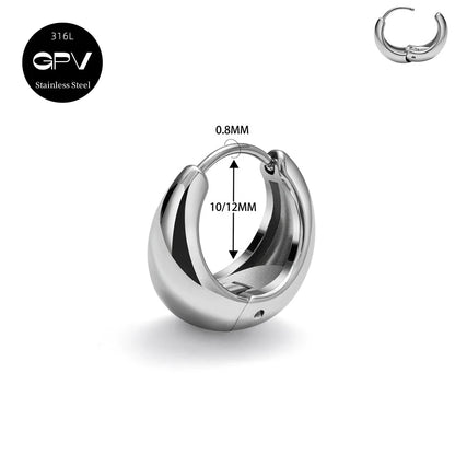 2PCS 316L Stainless Steel Earrings – Niche Design Perforated Luxury Jewelry for Women