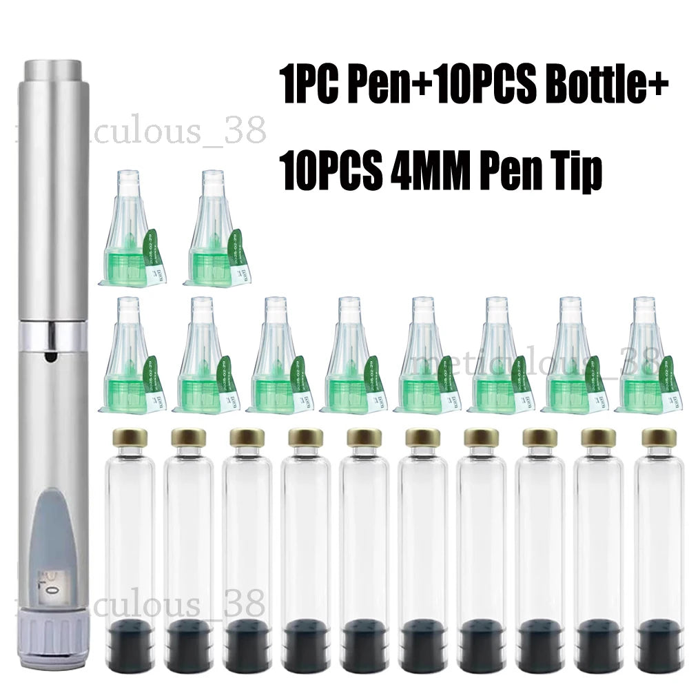 Magic Pen 3ml Empty Cartridge Kit — 4mm Pen Tip Cassette Bottle for Lilly Insulin Pen, Sterile Individual Packaging