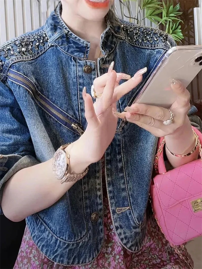 Women's Denim Jacket 2025 – New Korean Style, Advanced Leisure Loose Fit, Versatile Female Cowboy Coat