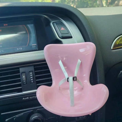 Labubu Car Doll Safety Seat – Kawaii Plush Aromatherapy Air Freshener for Ob11 & Dolls up to 18cm