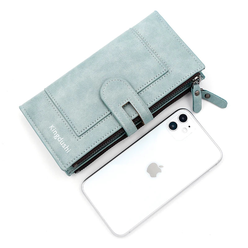 Stylish Women's Long Wallet - European & American Fashion Phone Bag - PU Leather Multi-Card Holder