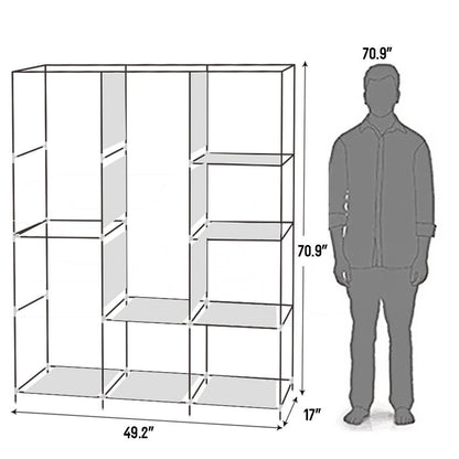 71" Portable Closet Wardrobe – Gray Clothes Rack with Shelf, Storage Organizer