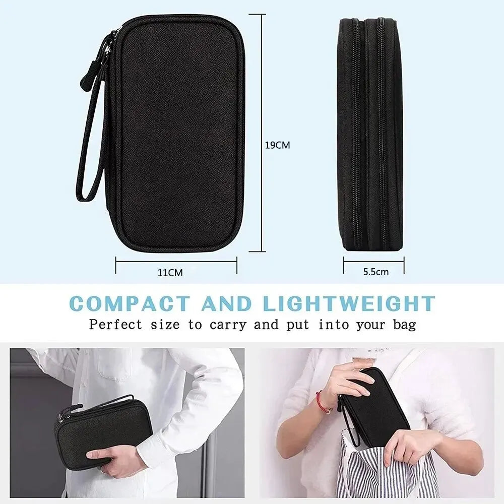 Waterproof Travel Cable Organizer Bag – Portable Double-Layer Storage Pouch for Cables & Chargers