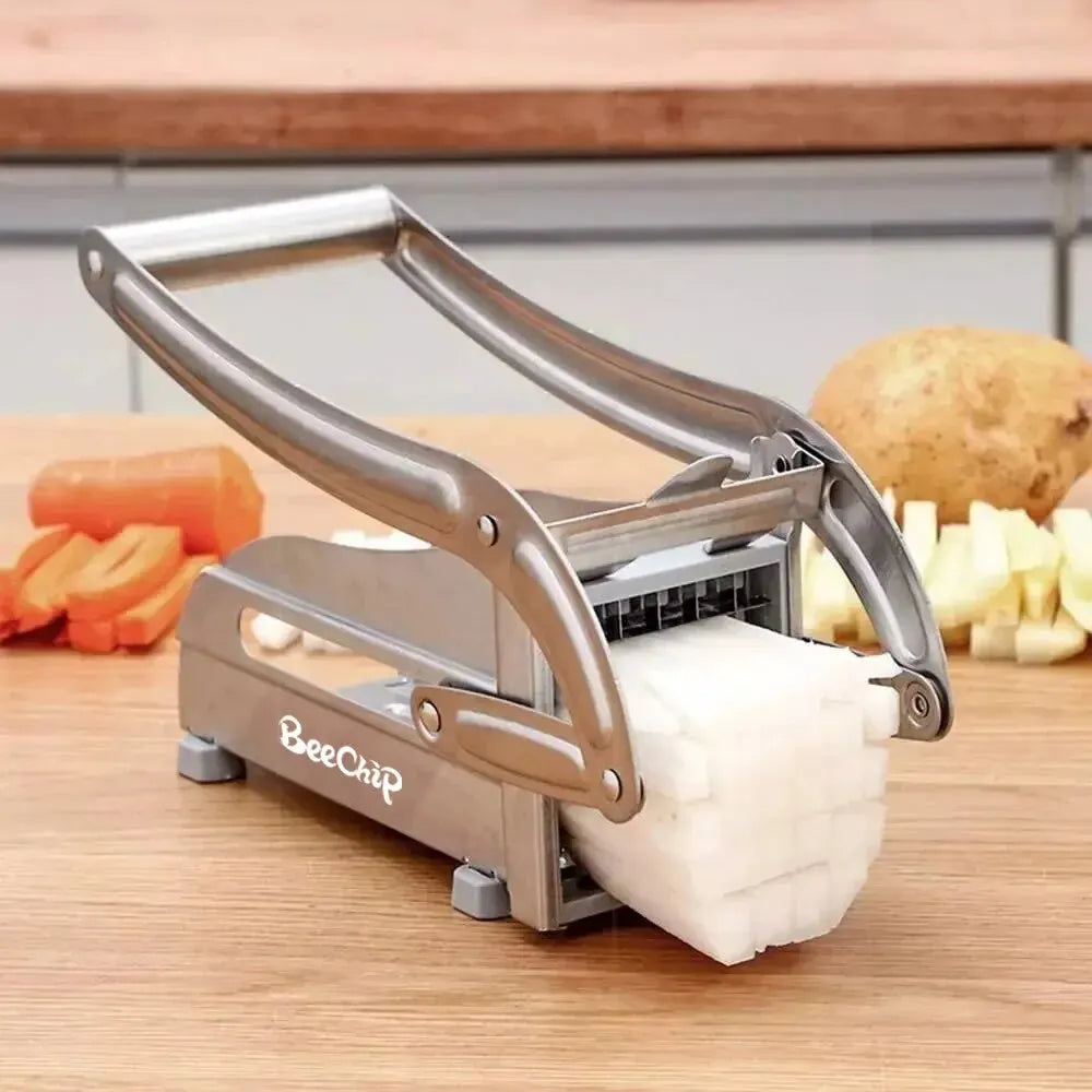 Multi-Functional Stainless Steel Vegetable Cutter - Manual Potato Slicer for Cucumbers, Fruits, and Vegetables - Efficient Kitchen Cutting Tool