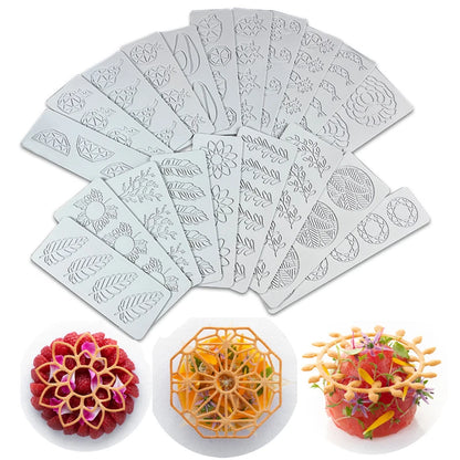Various Leaves & Geometric Flower Silicone Cake Lace Mold — Cake Decorating Border Tool for Baking