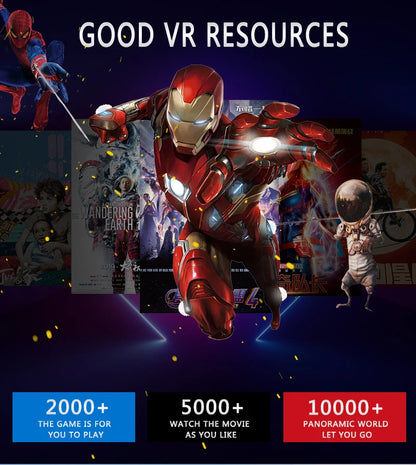 Original J20 4K VR Headset - 3D Virtual Reality Glasses Box with Stereo & Rocker for iOS/Android Phones up to 6.7"