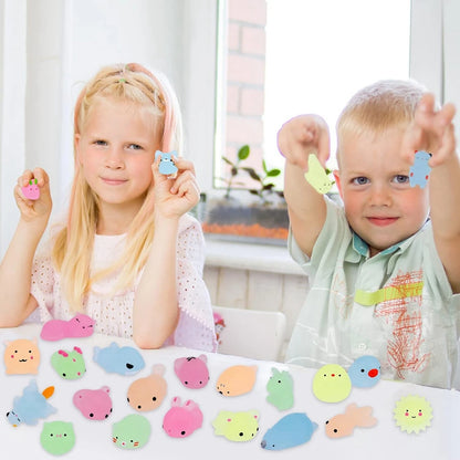 12/36PCS Kawaii Animal Squishy Toys – Glow in the Dark Mochi Stress Relief Squishies for Kids Party Favors & Sensory Play