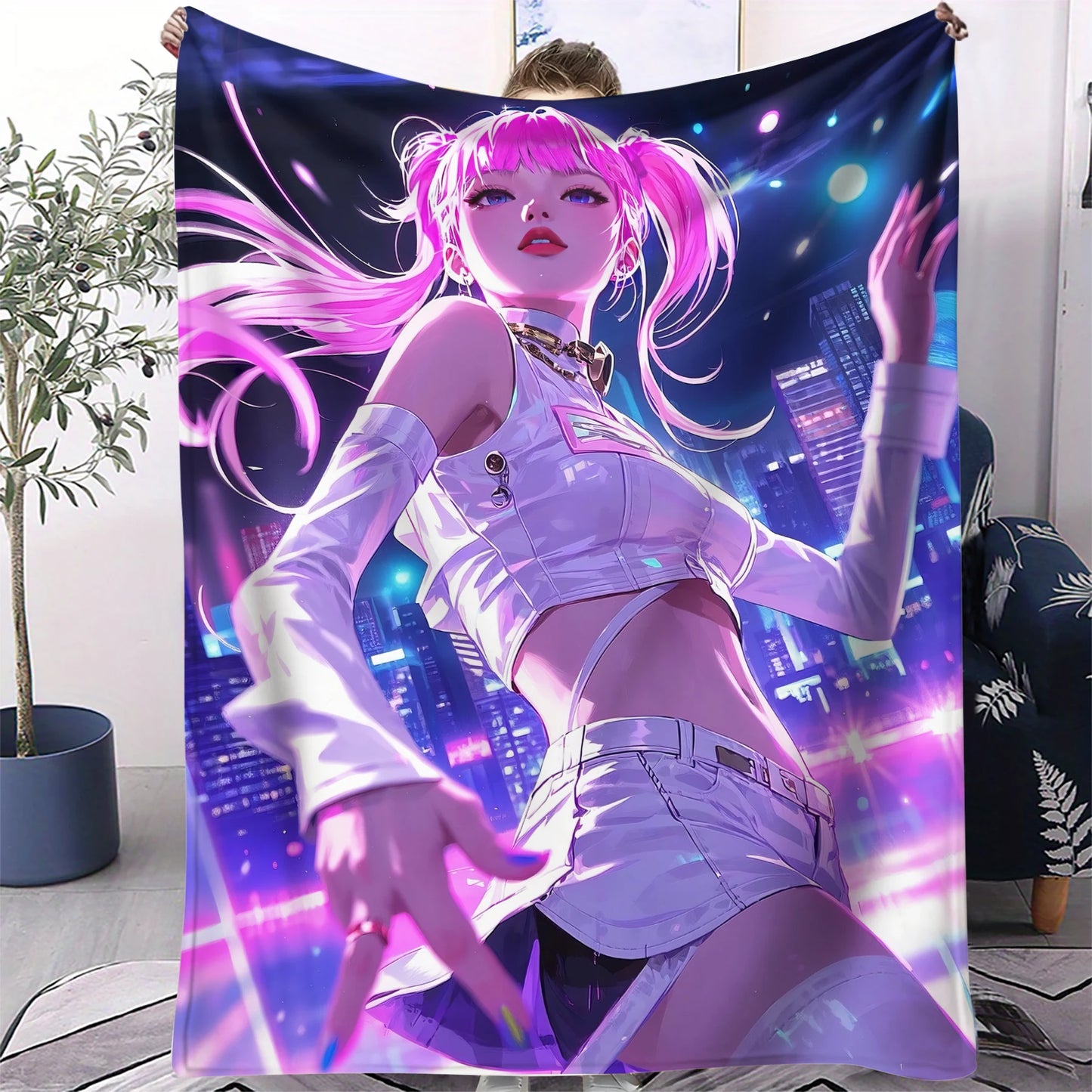 K-Pop Demon Hunters Flannel Blanket – 31 Styles Anime Throw for Home, Travel & Camping Fan Gift