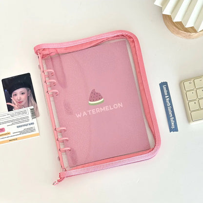 2024 Cute A5/A6 Zip Bag Journal & Agenda Notebook – DIY Photocard Binder Organizer for School Stationery Gift
