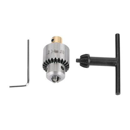 Taper Drill Chuck 0.3-4mm - JTO Mounted Chuck with Wrench & Key for Lathe and Electric Drill Tools