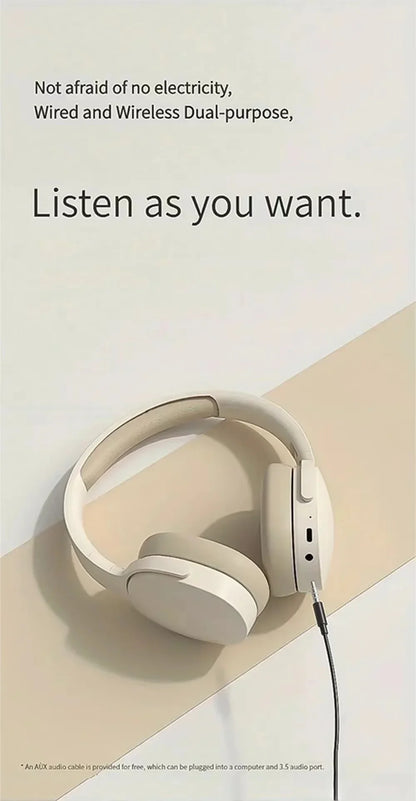 New Wireless Bluetooth Over-Ear Headphones – HiFi Stereo Headset with Mic, TF/AUX Music Player & Sports Earphones