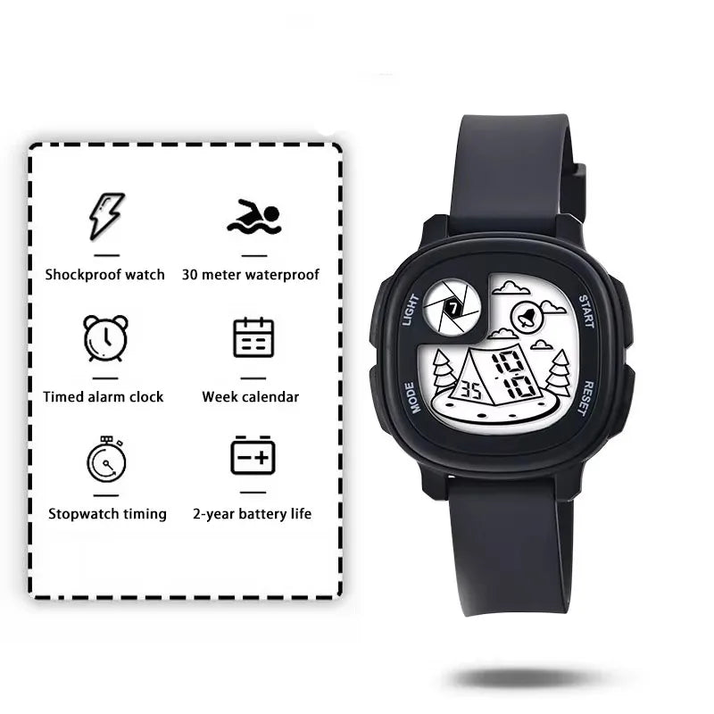 Children’s Digital Sports Watch - Waterproof Electronic Wristwatch with Alarm & Timer for Boys and Girls