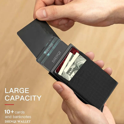 RFID Credit Card Holder for Men, Thin Slim Luxury Metal Mini Minimalist Wallet, Bank & ID Cardholder Case