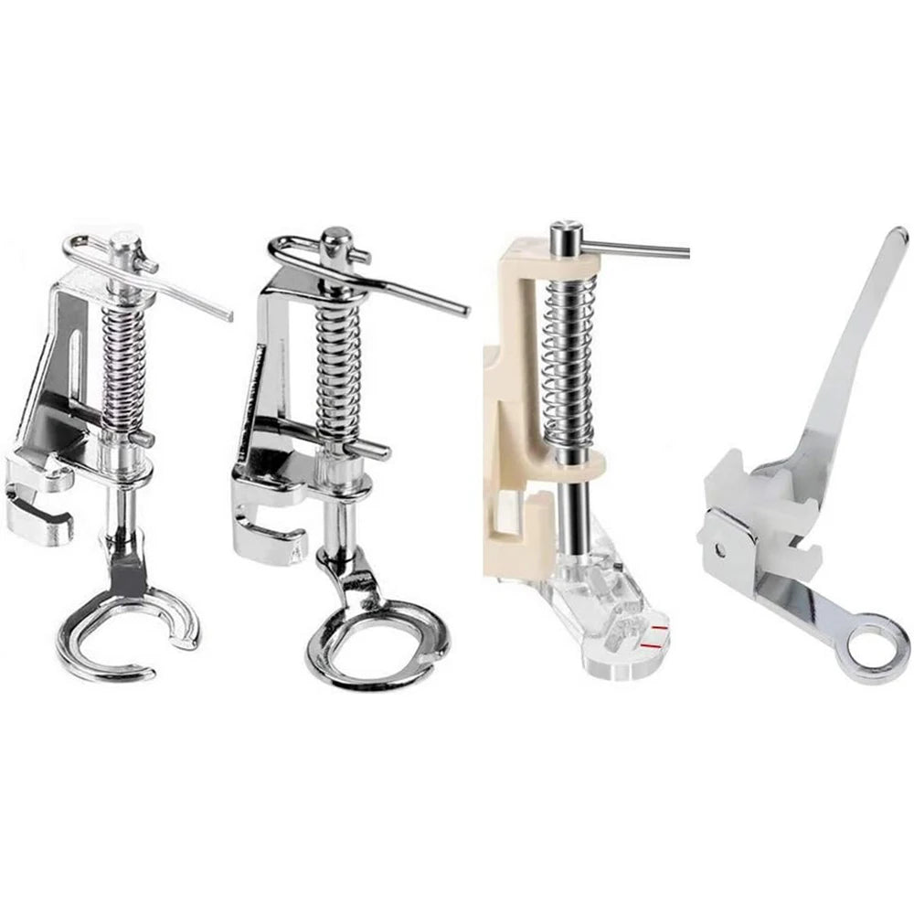 4-Piece Free Motion Quilting Presser Foot Set - Low Shank Embroidery & Darning Feet for Sewing Machines