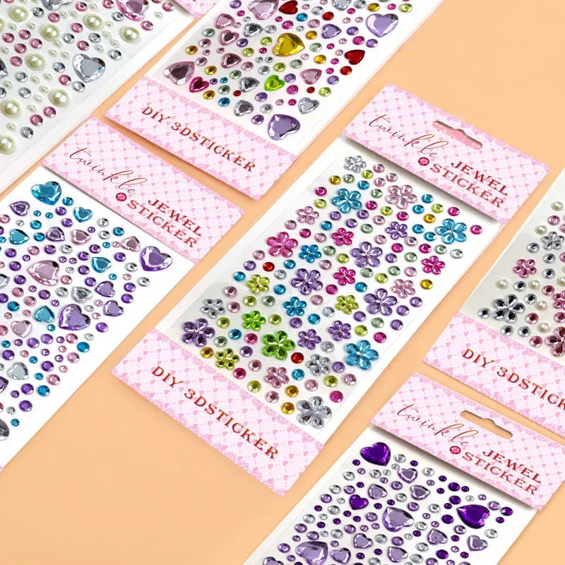 Glitter Face Rhinestone Stickers - Kids Eye & Face Diamond Jewels for Festival Makeup, Parties & Creative Looks