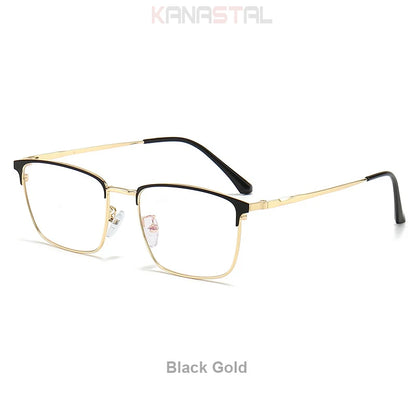 Prescription Titanium Eyeglasses - Blue Light Blocking Reading Glasses for Men & Women Myopia Optical Frames