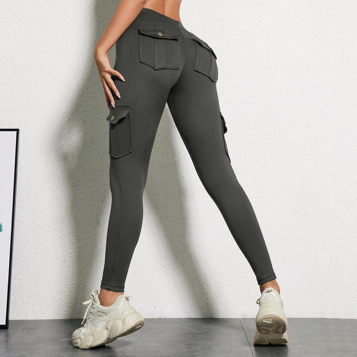 CHRLEISURE Women’s Seamless Yoga Pants – High-Waist Hip-Lifting Leggings with Pockets, Slim Elastic Gym & Fitness Wear