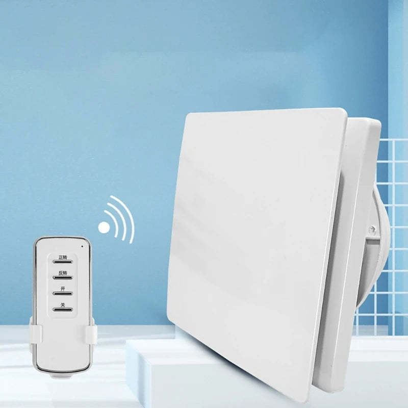 Remote Control Window & Wall Exhaust Fan — Low-Noise Kitchen & Bathroom Air Extractor Duct Ventilation Fan (KXRE)