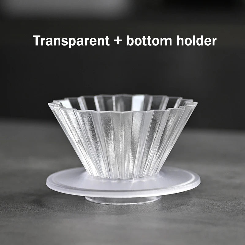 Handmade V-Shaped Resin Coffee Dripper Filter Cup, Origami Pour Over Brewer for 1–2 People Home Use Anti-Fall Coffee Brewing Tool