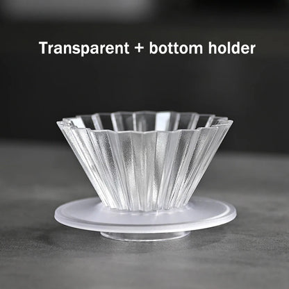 Handmade V-Shaped Resin Coffee Dripper Filter Cup, Origami Pour Over Brewer for 1–2 People Home Use Anti-Fall Coffee Brewing Tool