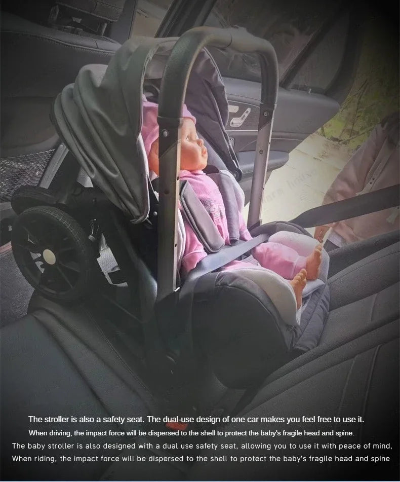 2025 New 4-in-1 Baby Stroller — Luxury Foldable Multifunctional Carriage & Portable Pram
