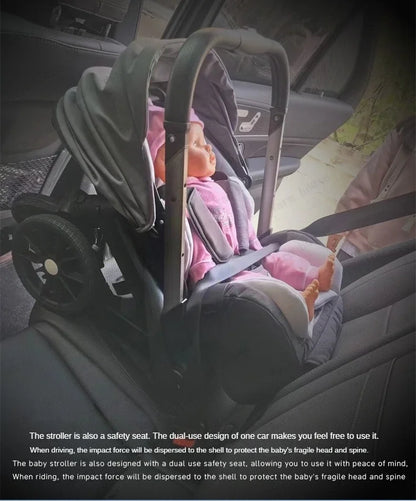 2025 New 4-in-1 Baby Stroller — Luxury Foldable Multifunctional Carriage & Portable Pram