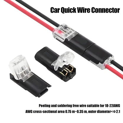 D2 Waterproof 2-Pin Wire Connectors - 10/20/30/50/100PCS Car Electrical Cable Plug Snap Terminals