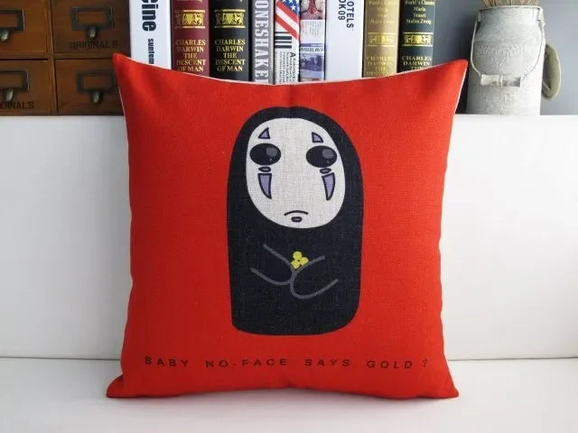 Totoro Cat Pattern Cushion Cover 45x45cm – Anime Decorative Pillow Case