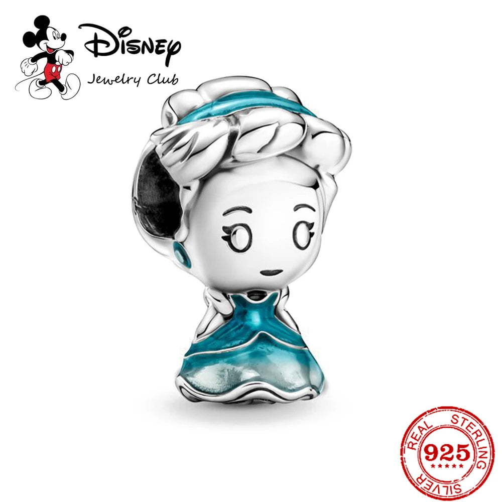 New 925 Sterling Silver Mickey Minnie Vinnie Charm – Beaded Fit for Original Pendant Bracelet, DIY Ladies Jewelry