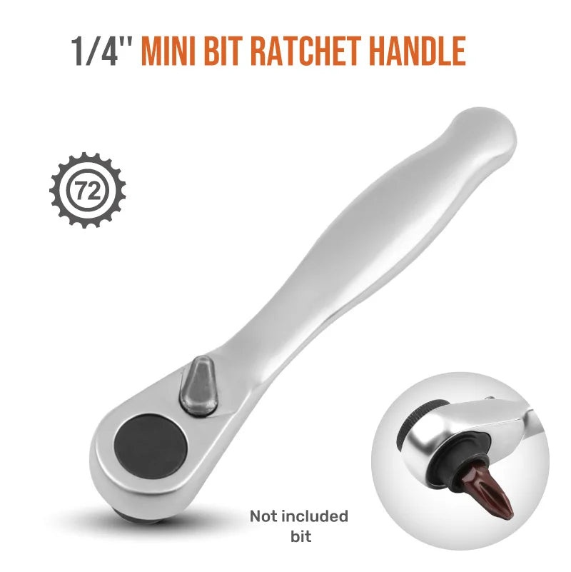 Mini Treble 1/4 Ratchet Wrench Set | Double-Ended Quick Socket Screwdriver Hex Torque Wrenches Spanner