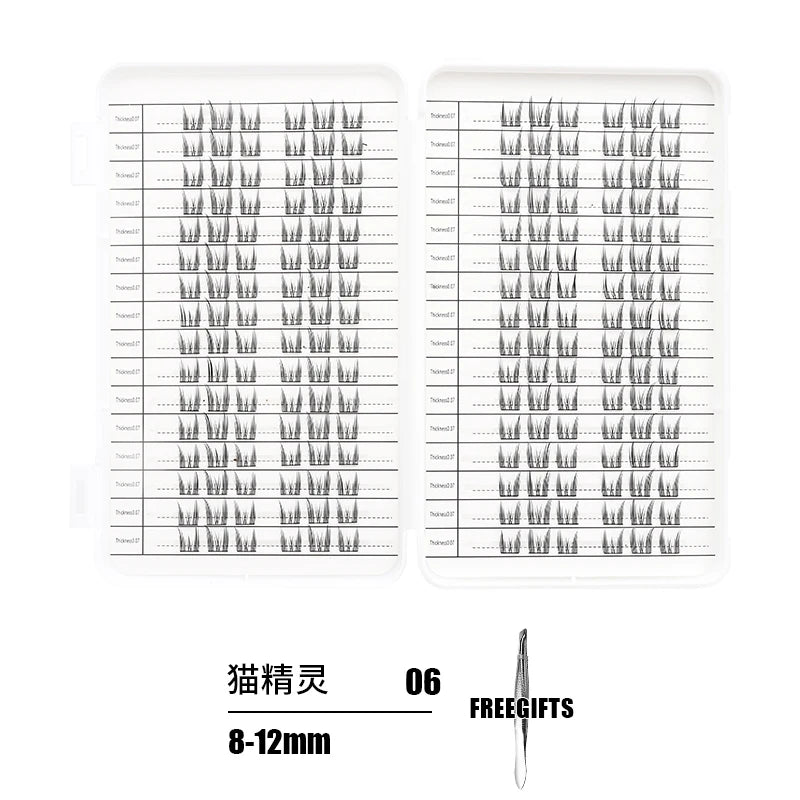 Individual Lash Extensions Kit – DIY Cluster Eyelash Book, False Lashes for Home Makeup