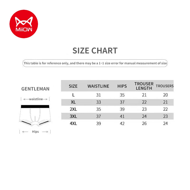 MiiOW Men’s Cotton Boxer Shorts – Breathable Graphene Antibacterial Underwear, Comfortable Men’s Panties & Boxer Trunks