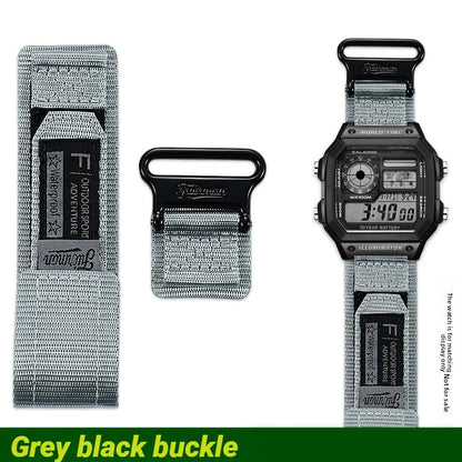 Casio AE-1200 & AE-1300 Nylon Watch Strap - Breathable Outdoor Band with Metal Ring & Camouflage Design