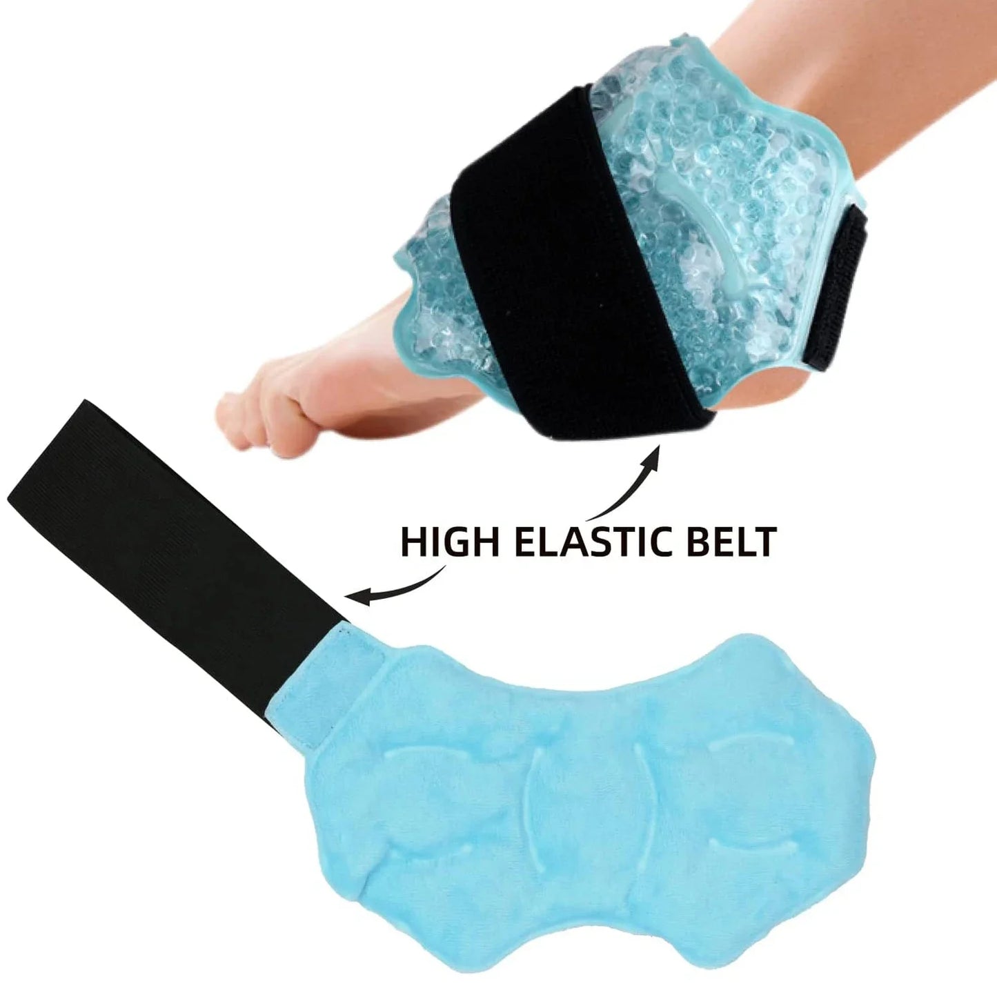 Ankle Foot Ice Pack Wrap — Reusable Gel Bead Pack for Injury Relief & Ankle Support