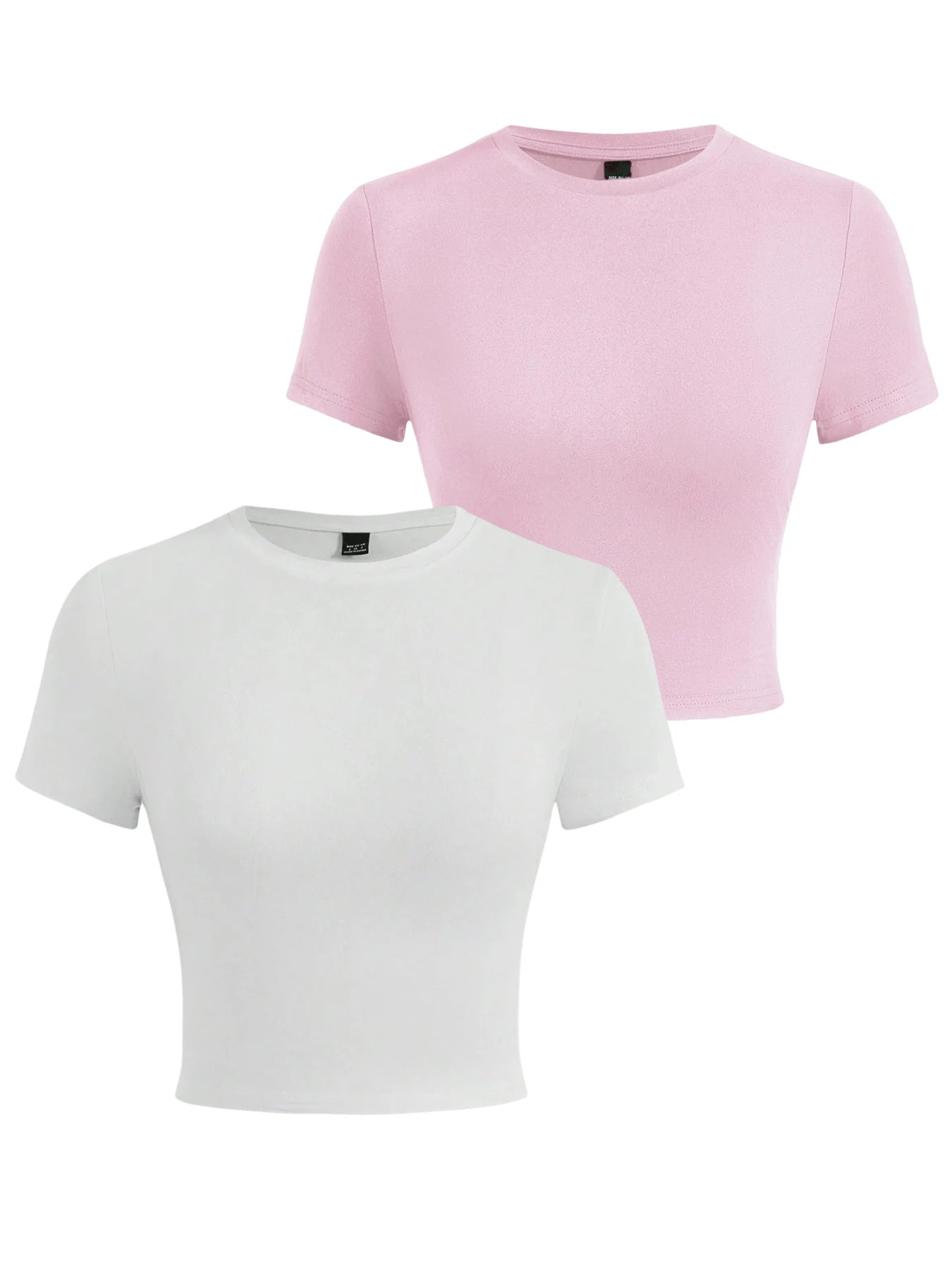 Y2K Women’s Solid Cotton Crop Top – Short Sleeve, High-Elastic O-Neck T-Shirt for Summer Streetwear & Sporty Fashion