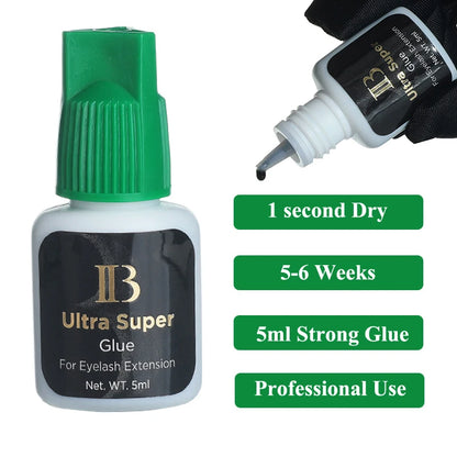 Original IB Lash Glue Super Plus Hyper Bond - I-Beauty Eyelash Extension Adhesive, Long Lasting & Fast Dry, Korea